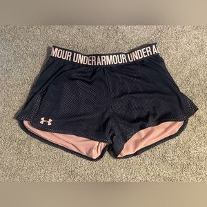 Womens Navy/Pink Under Armour Shorts